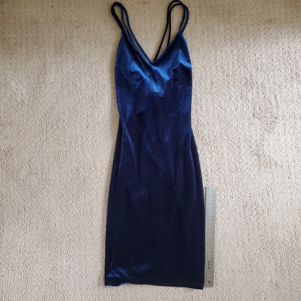Nacy Blue Velvet Dress